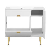 36" Bathroom Vanity with Resin Basin Sink, Modern Bathroom Sink Cabinet, Storage Cabinet with N710P265934K