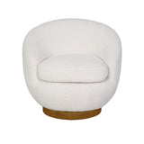 Shearling Sherpa Swivel Chair with Wood Base B035P262681