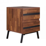 Walnut and Sandy Black 2-drawer Nightstand B062P181337
