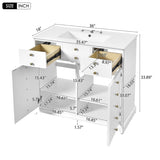36'' Bathroom Vanity with Ceramic Sink Combo, Solid Wood Frame Bathroom Storage Cabinet, N710P195628K