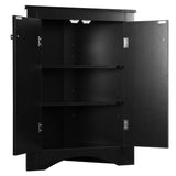 ZUN Black Triangle Bathroom Storage Cabinet with Adjustable Shelves, Freestanding Floor Cabinet for Home 62126568