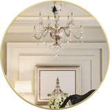 42 Inch Gold Metal Framed Round Bathrrom Mirror for Wall. W2203P304232