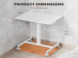 Small Mobile Desk Adjustable Height Laptop Desk with Lockable Wheels, White 30911405