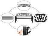 50" Iron Outdoor Courtyard Decoration Park Leisure Bench 63727074