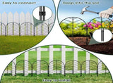 Decorative Garden Fence 22" Rustproof Metal Wire Fence for Dogs, 10 Panels, Black 98513915