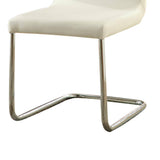 Modern Elegance White Color Leatherette 2pcs Dining Chairs Chrome Metal Legs Dining Room Side Chairs B011P178974