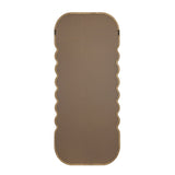 31.4x1.4x74" Oversized Wooden Floor Mirror with Unique Brown Frame W2078P201297