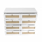 ZUN White Color 8 Drawers Chest of Drawers with Rattan Drawer Face Golden Legs and Handles W2139142764