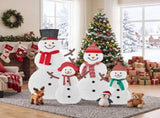 4-Pack 5FT Snowman Family, White 2D with Branch Arms, 250 Warm White Lights, Christmas Light Set 40607208