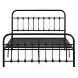 ZUN Single-Layer Curved Frame Bed Head and Foot Tube with Shell Decoration Queen Black Iron Bed 83008201