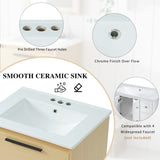 24" Bathroom Vanity with Sink Combo, Multi-functional Bathroom Cabinet with Drawer, MDF Board, N725P176330N