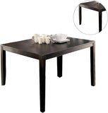 ZUN Brushed Black Solid wood 5pc Dining Set Table And 4x Chairs Brown Fabric Cushions Seats X-Cross Back B011P214984