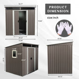 6ft x 5ft Outdoor Metal Storage Shed With window Transparent plate W540S00011 W54071041