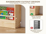 6 Tier Behind The Door Bookshelf, Wooden Kids Bookshelf with Open Storage, Wall Mount Shelve & 28329247