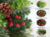 Set of 2 3FT Pre-lit Outdoor Pathway Christmas Trees with Stakes,Red Berries and 85295576