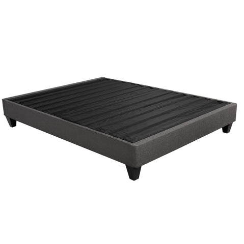 ZUN Contemporary 14 in. Platform Mattress Foundation, Cal King Size Upholstered Bed Base, Dark Gray B011P203584