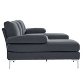 280*130*85 U-Shaped 4-Seat Linen Seat Frame Wooden Frame Back Iron Frame Silver Feet Indoor Modular 62447468