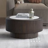 31.5 inch Modern Faux Marble Pattern Stickers Coffee Round Coffee for Living Room,Small W2582P312644