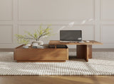 Luxury Walnut Wood Square Coffee Table with Large Hidden Storage, Expandable Tabletop Center Table W5909P533839