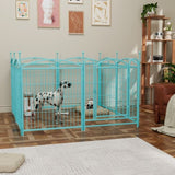 ZUN Dog Playpen Indoor 32 inch 8 Panels Metal Dog Pen Pet Dog Fence Outdoor Exercise Pen with Doors, W368P234003