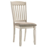 Tan and Cream Slatted Back Side Chairs B062P182749