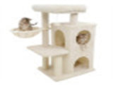 Beige 33.5" Multi-Level Cat Tree with 2-Tier Condo, Sisal Scratching Posts & Anti-Toppling Device 31785454