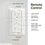 66 Inch Low Profile ABS Ceiling Fan with Dimmable Lights and Smart Remote Control 6 Speed Reversible W934P152241