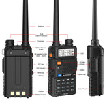BAOFENG Radio Portable Walkie Talkie UV-5R, Handheld Ham Radio Long Range High Power, Rechargeable 44422884