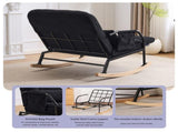 Corduroy Nursery Rocking Chair w/ Pull-out Footrest, Adjustable Backrest 100&deg-160&deg, Oversized 32623952