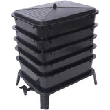 5-Layer Worm Compost Bin, 50L Worm Composter, Easy Setup Inclusive Worm Farm Kit for Recycling Food 52130043