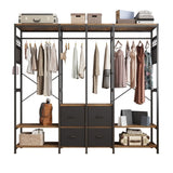 ZUN Independent wardrobe manager, clothes rack, multiple storage racks and non-woven drawer, bedroom 73152047