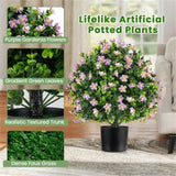 2 Pack Lifelike Artificial Potted Plants - Purple 85748431
