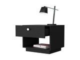 Black 1-Drawer Nightstand B062P175090
