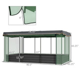 ZUN Gray Raised Garden Bed with Crop Cage and Shade Cloth 90.5" W x 43.25" D x 43.25" H 77136528