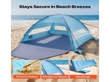 Beach Tent Sun Shelter for 8 People, UPF 50 Sun Protection, Portable Canopy with Carry Bag & Sand 11033776