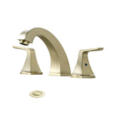 Widespread 2 Handles Bathroom Faucet with Pop Up Sink Drain Brushed Golden W122466657