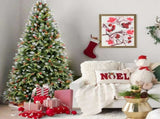 Artificial 6ft Green LED-lit Christmas Tree with 1593PE/PVC Mixed Branch Tips,Red fruit and Pine 42320645