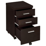 ZUN Cappuccino 3-Drawer Mobile File Cabinet B062P153727