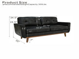 65-inch Modern Minimalist Two-Seater Sofa, featuring breathable Foil fabric and solid wood legs W5568P478823