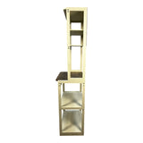23.62" White and Rustic Brown color 5-Tier Bakers Rack for Kitchen with Storage, Coffee Bar, Kitchen W1412P230429