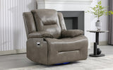 360&deg Swivel and Rocking Home Theater Recliner Manual Recliner Chair with a LED Light Strip for WF323621AAE