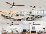 62" 3PCS Solid Wood Blades Ceiling Fan with Lights Remote Control,Quiet DC Motor 3 Blade Ceiling W3596P460843