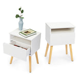 ZUN 2-piece modern bedside table, bedroom coffee table with drawers, shelves, living room bedside W2181P149701