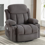 Swinging recliner massage heated sofa, with USB and 2 cup holders in side pockets W1807P298206