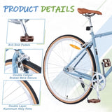 Single Speed Retro style 700C Road Bike For men women's City Bicycle,Steel Frame W1019P175593