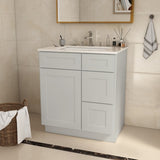 30 in. W x 21 in. D x 34.5 in. H in Shaker Dove Plywood Ready to Assemble Floor Vanity Sink Base T3210P282893