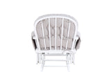 Mason Glider and Ottoman White Wood and Woven Gray Fabric B022P174720