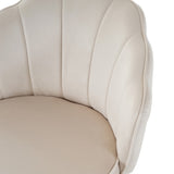 Shell shape off white velvet bar chair, gold-plated metal chair legs, suitable for coffee shop, bar, W210P224255