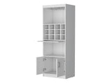White Bar Cabinet with Wine Storage B062P193654