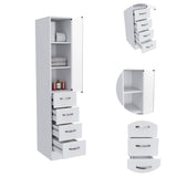 Vanguard Linen Cabinet, Three Shelves, Four Drawers -White B20091995
